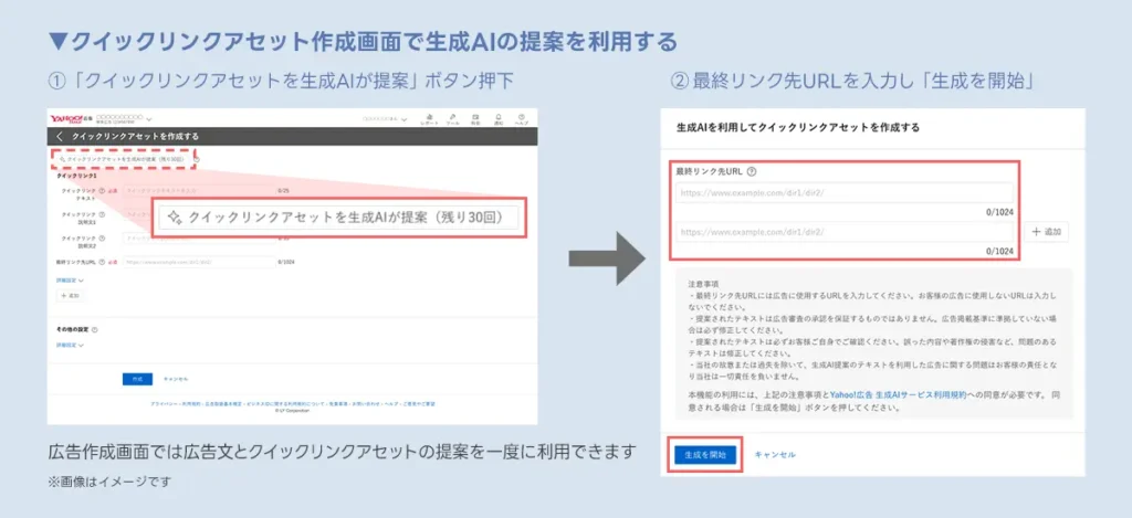 【Yahoo!広告 検索広告】生成AIによる「クイックリンクアセット」の提案機能を提供開始