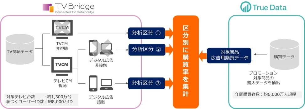 TV BridgeとTrue Data連携による分析区分