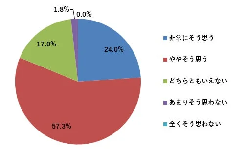 ある問いに対する回答の割合を示した円グラフ