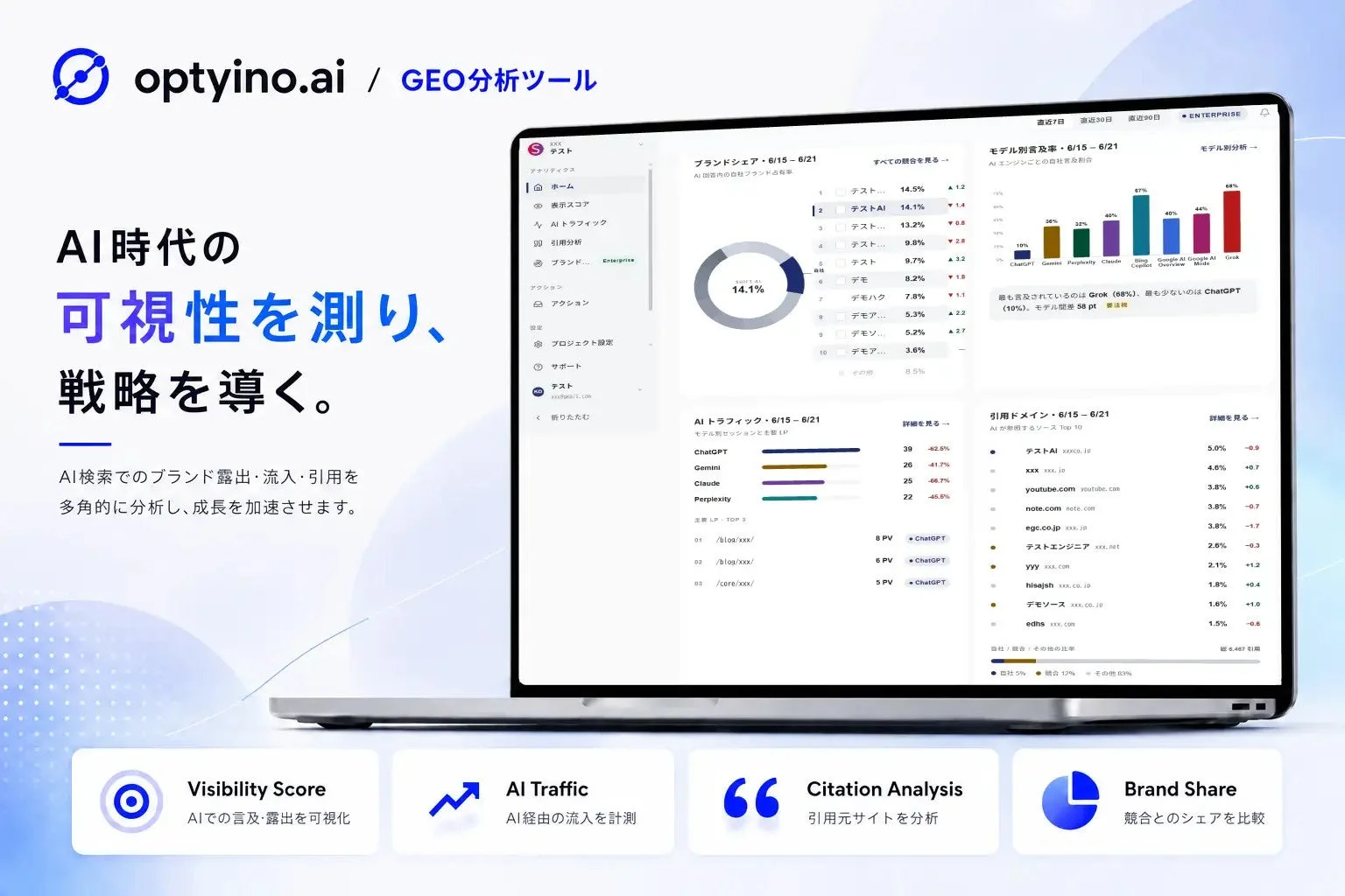Optyino.aiのサービス画面