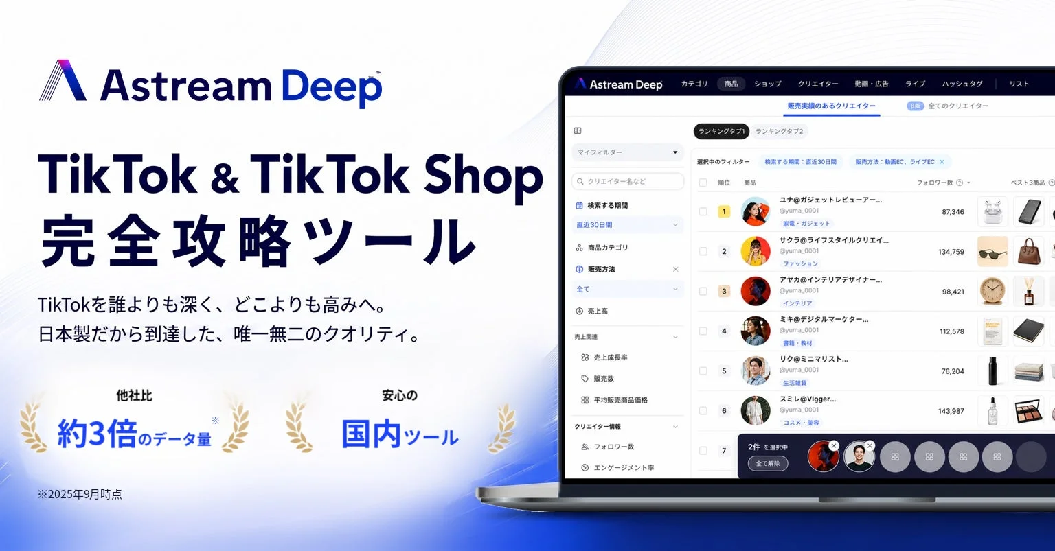 Astream Deep TikTok & TikTok Shop 完全攻略ツール