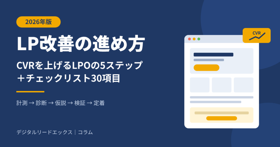 LP改善の進め方【2026年版】CVRを上げるLPOの5ステップ